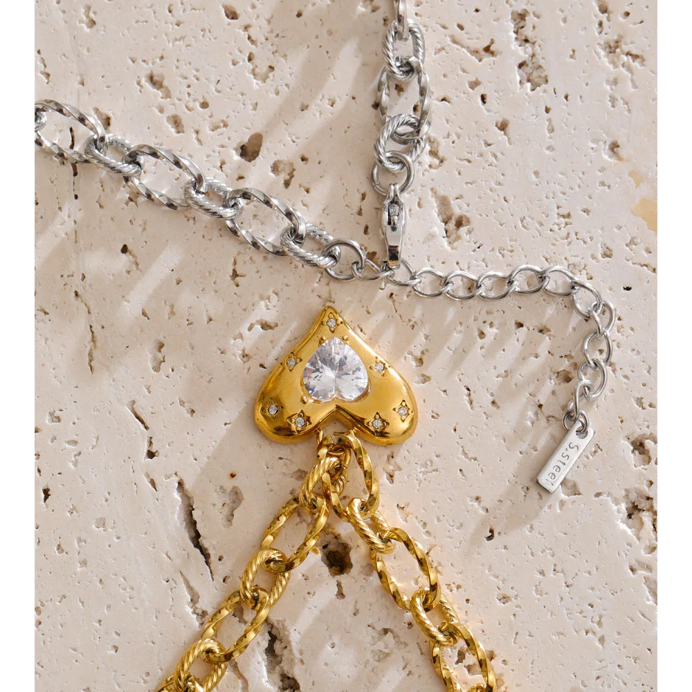 Isalene  Necklaces Twist Heart Necklace
