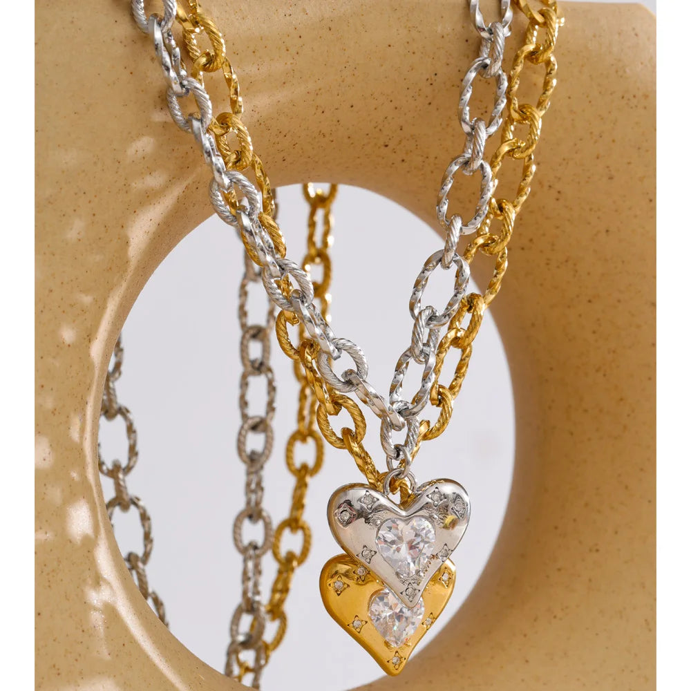 Isalene  Necklaces Twist Heart Necklace