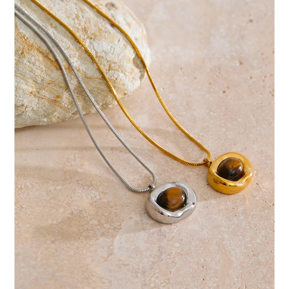 Isalene  Necklaces Valencia Tiger Eye Necklace