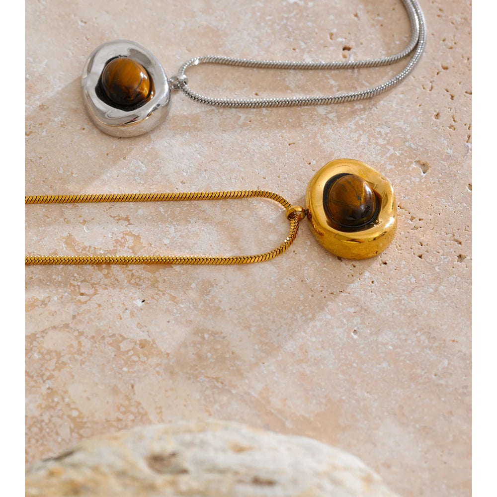 Isalene  Necklaces Valencia Tiger Eye Necklace