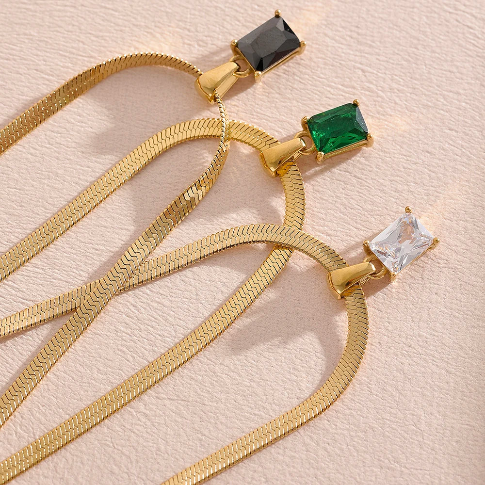Isalene  Necklaces Vela Baguette Pendant Necklace