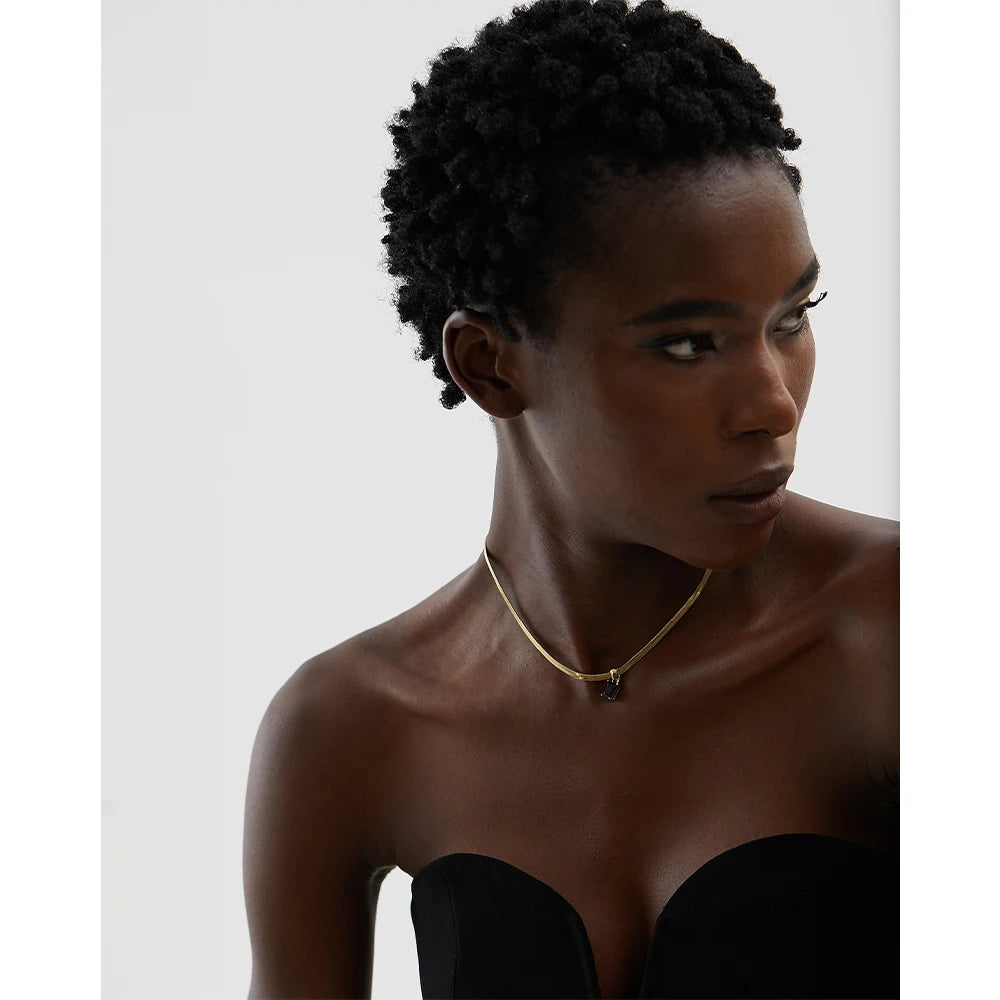 Isalene  Necklaces Vela Baguette Pendant Necklace