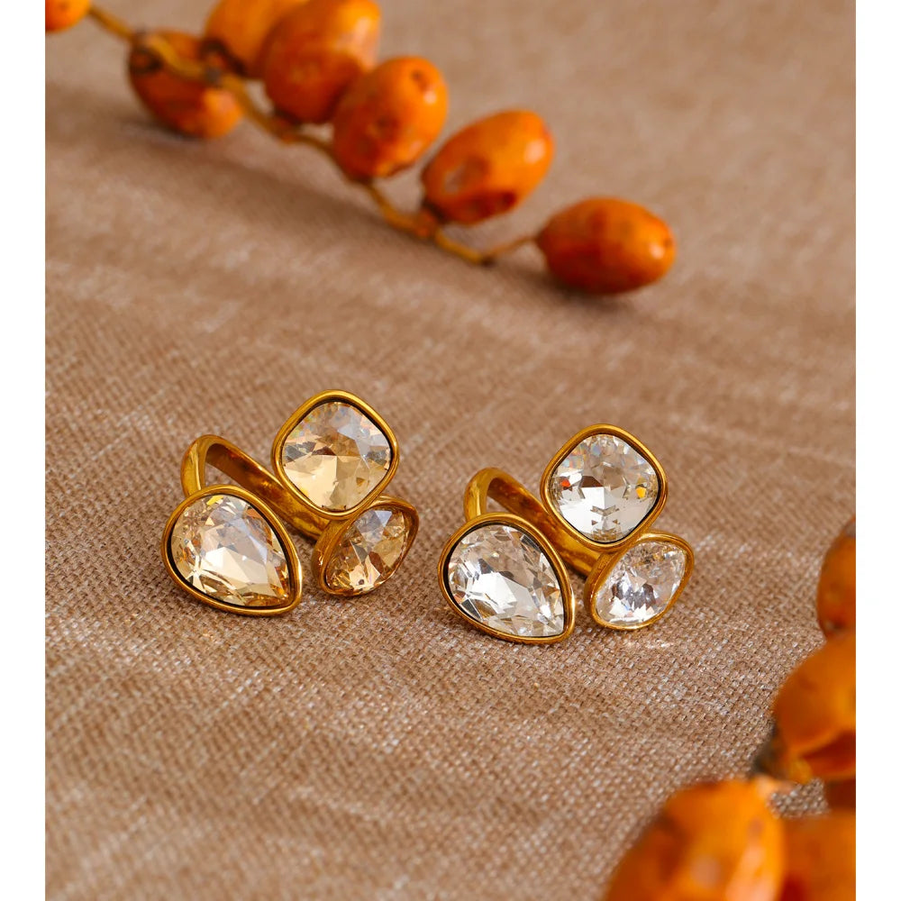 Isalene  Ring Aurora Crystal Trio Ring