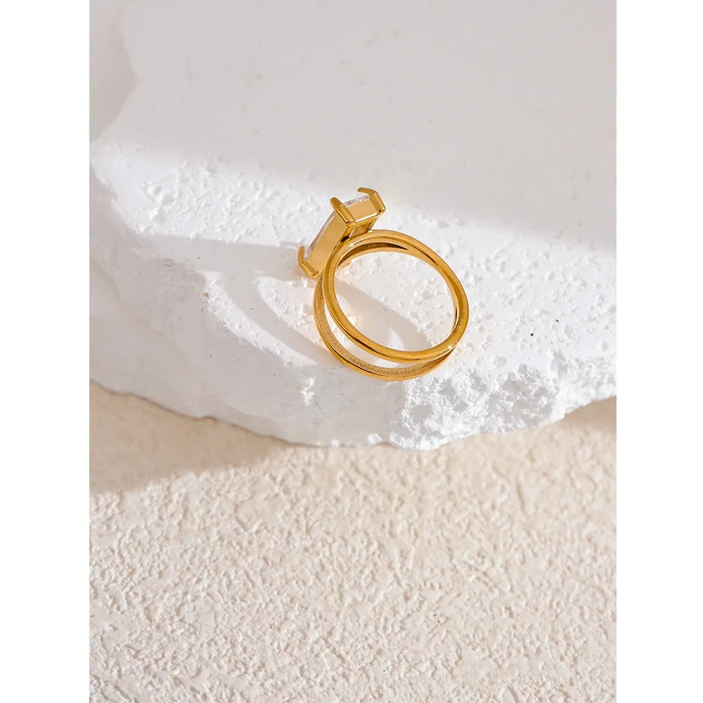 Isalene  Ring Aurora Emerald-Cut Statement Ring