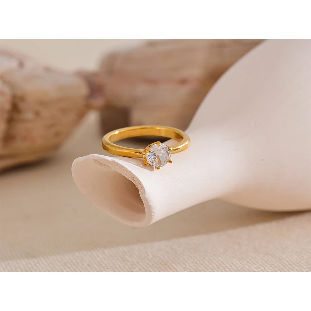 Isalene  Ring Aurora Round Solitaire Ring