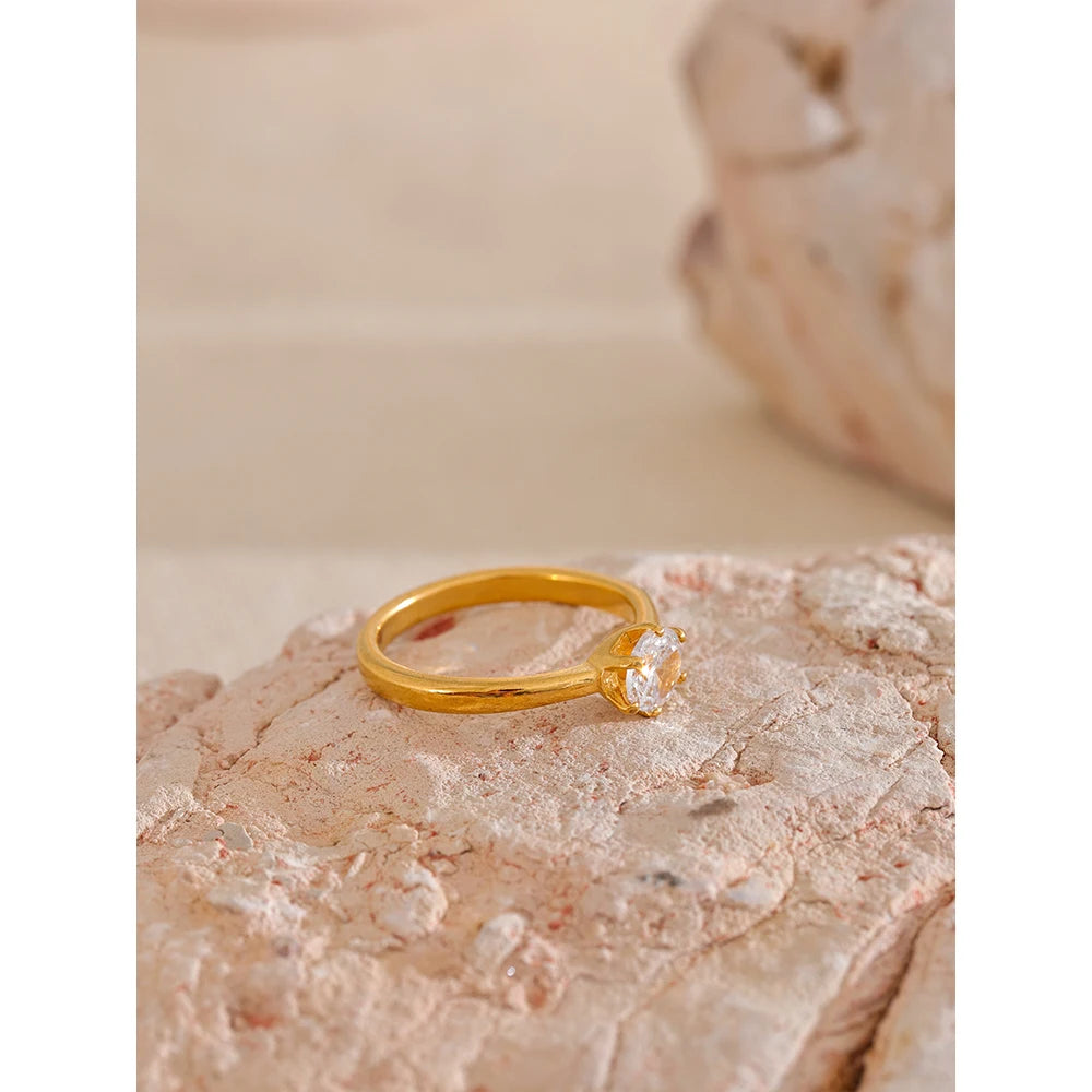 Isalene  Ring Aurora Round Solitaire Ring