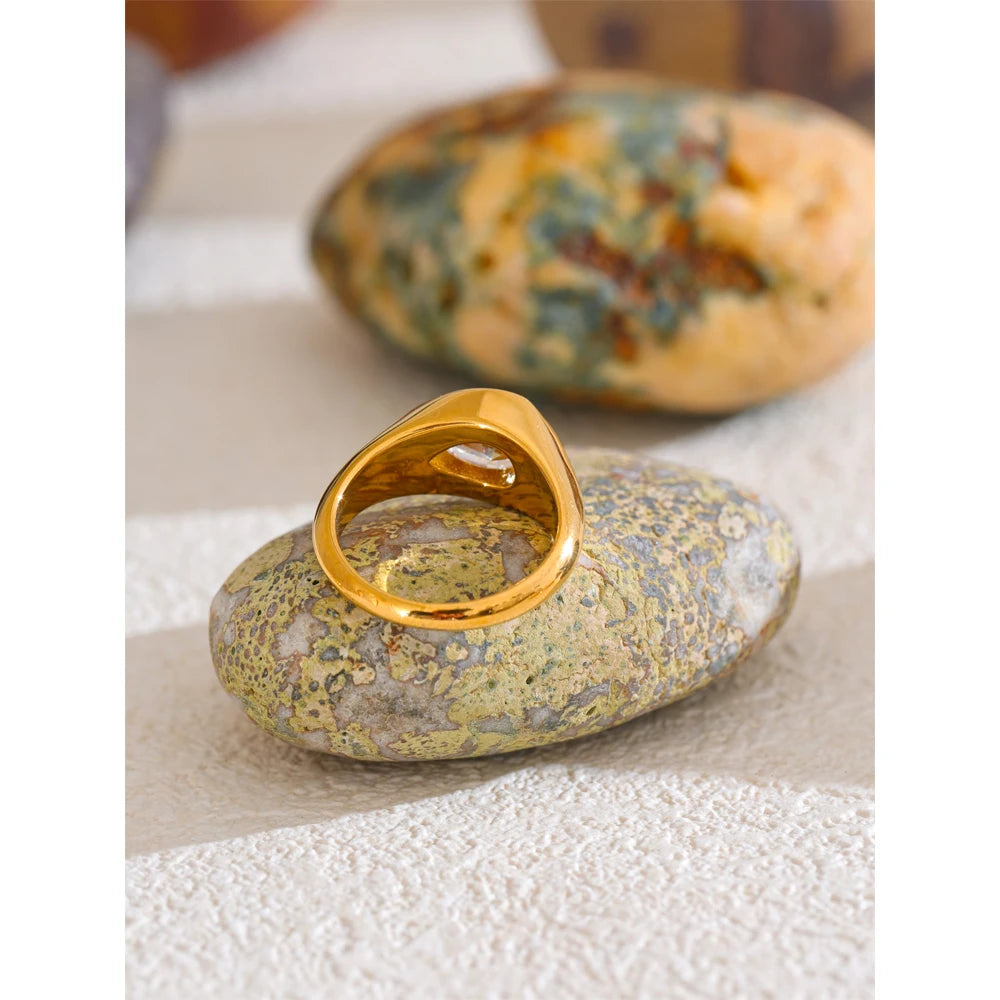 Isalene  Ring Aurora Teardrop Signet Ring