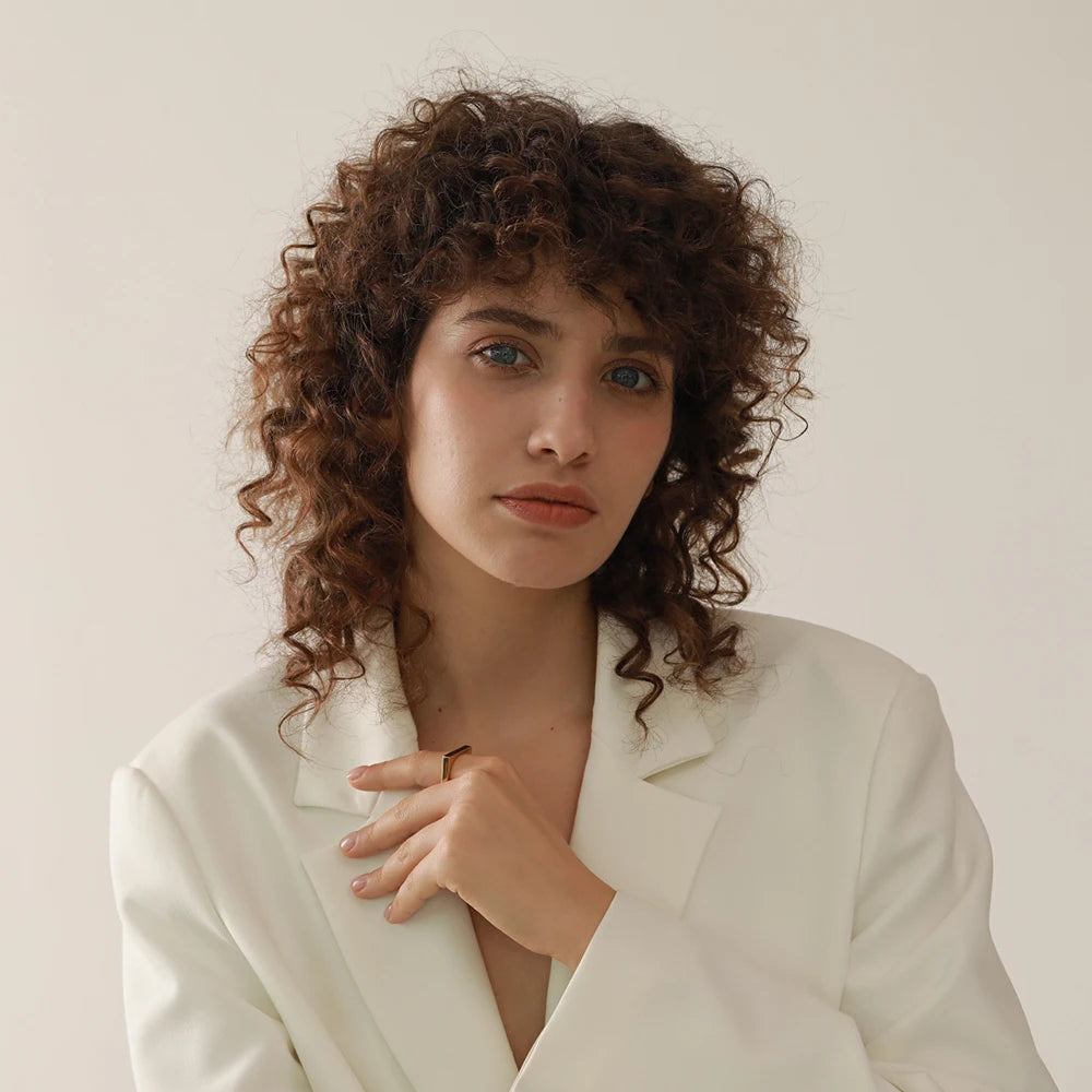 Isalene  Ring Black Bar Square Ring