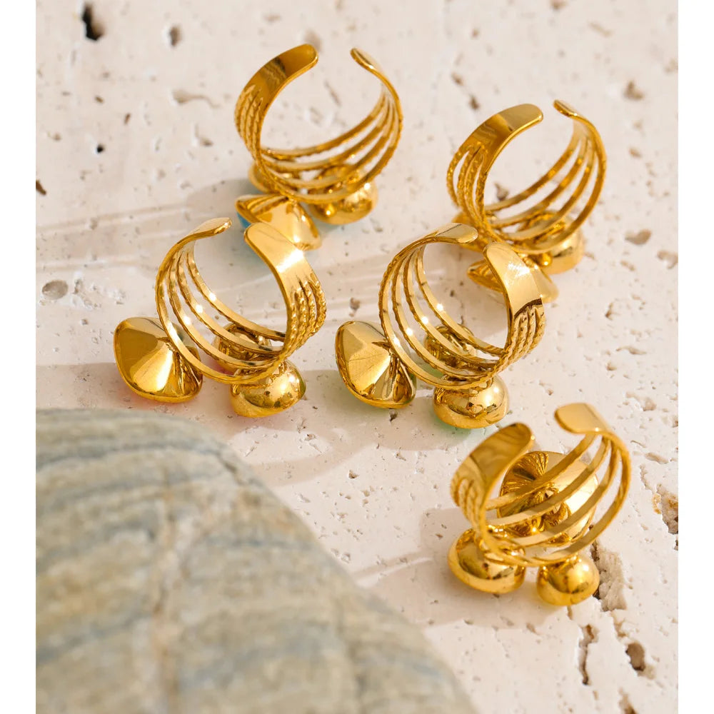 Isalene  Ring Celeste Crystal Orbit Ring