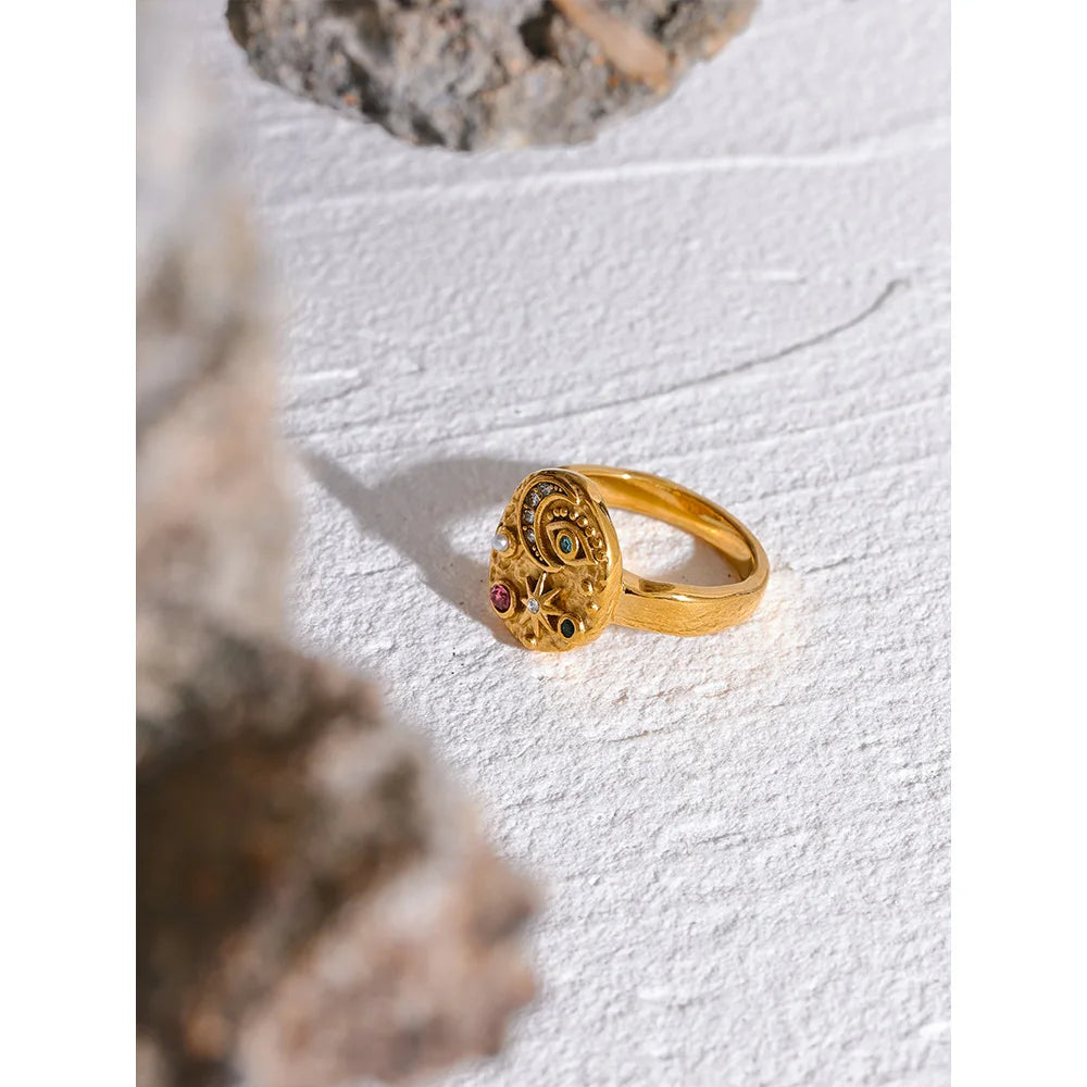 Isalene  Ring Celestia Cosmic Medallion Ring