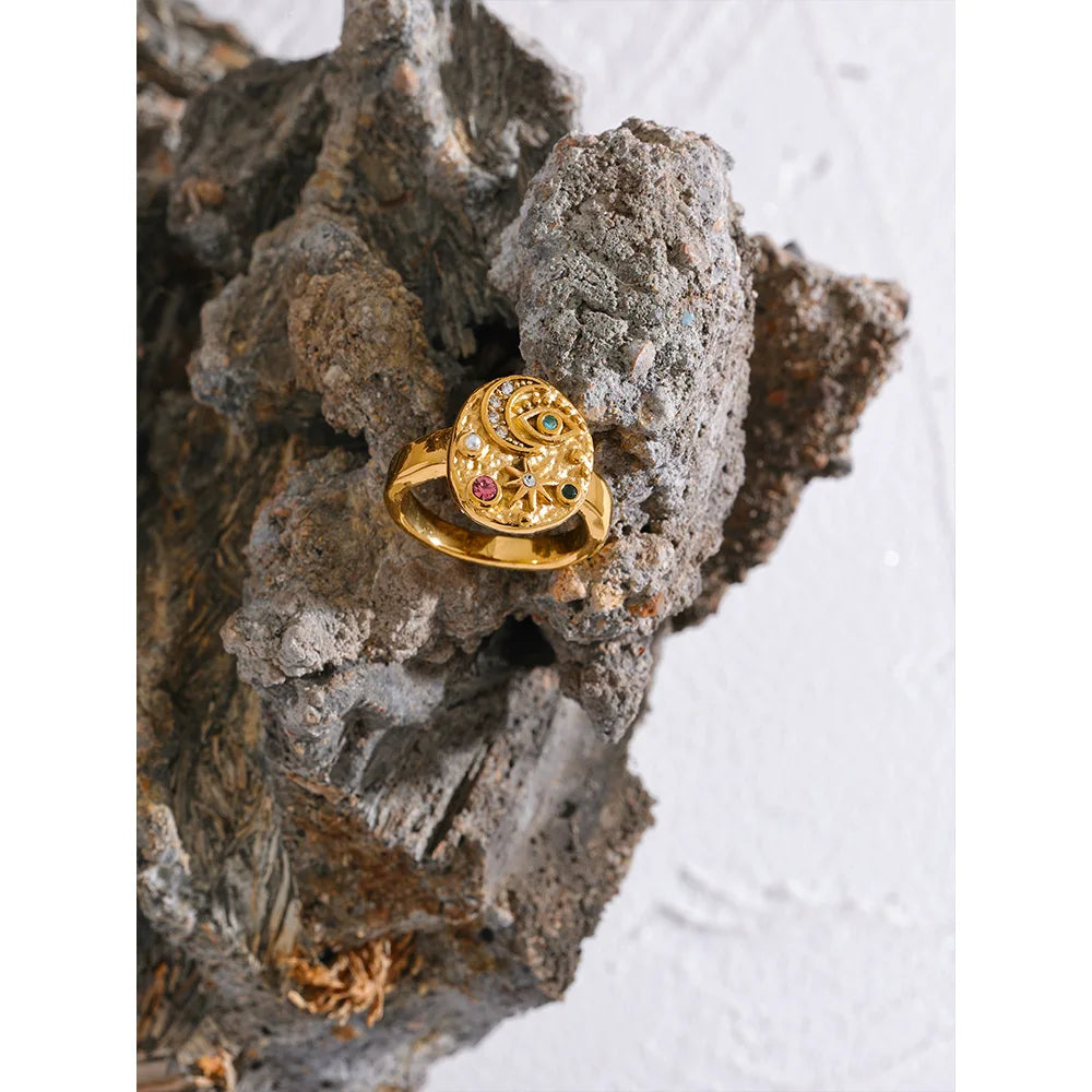 Isalene  Ring Celestia Cosmic Medallion Ring