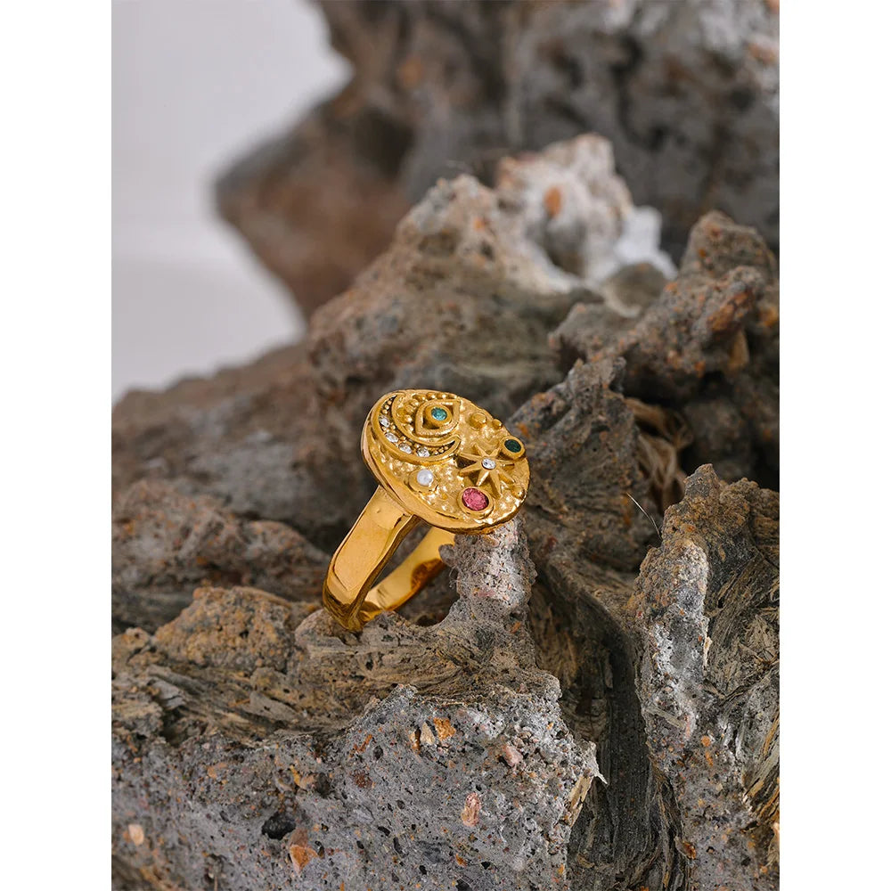Isalene  Ring Celestia Cosmic Medallion Ring