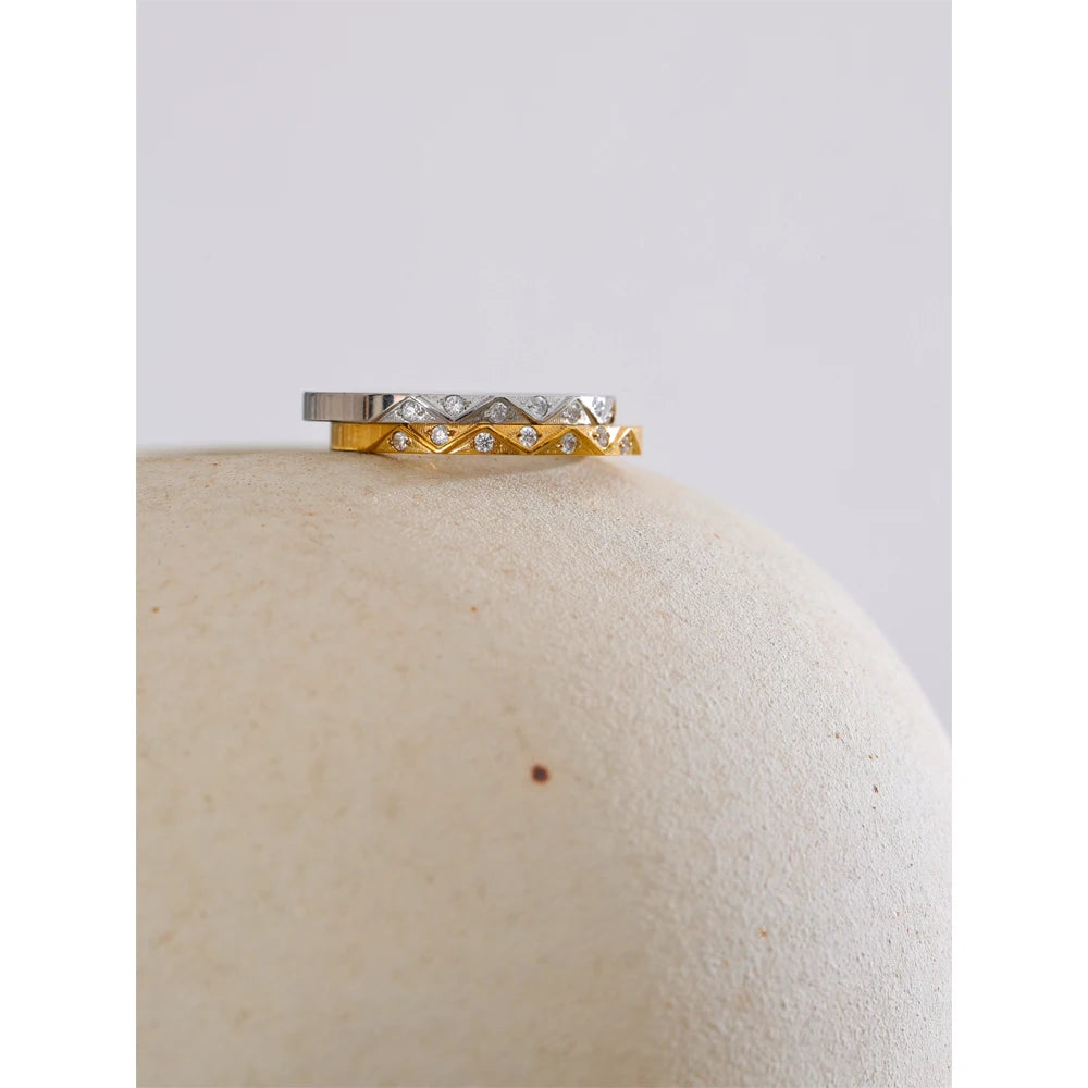 Isalene  Ring Celestine Band Ring