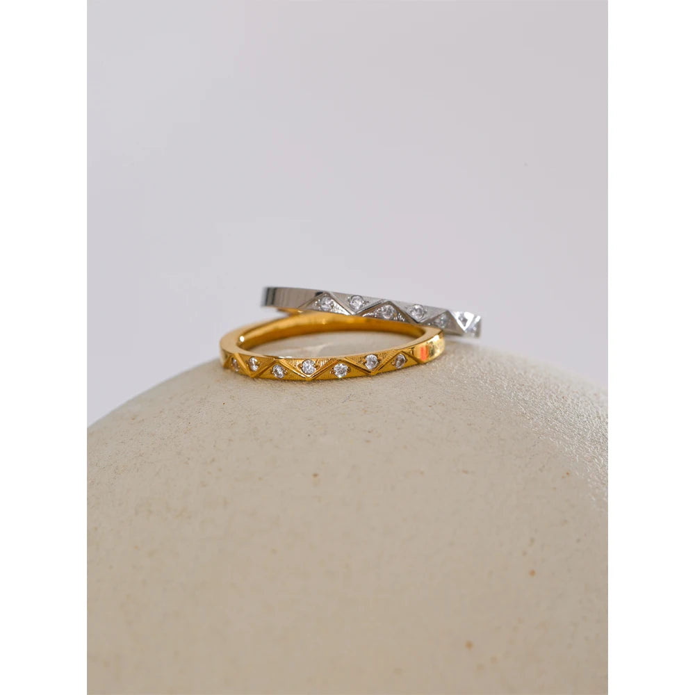 Isalene  Ring Celestine Band Ring