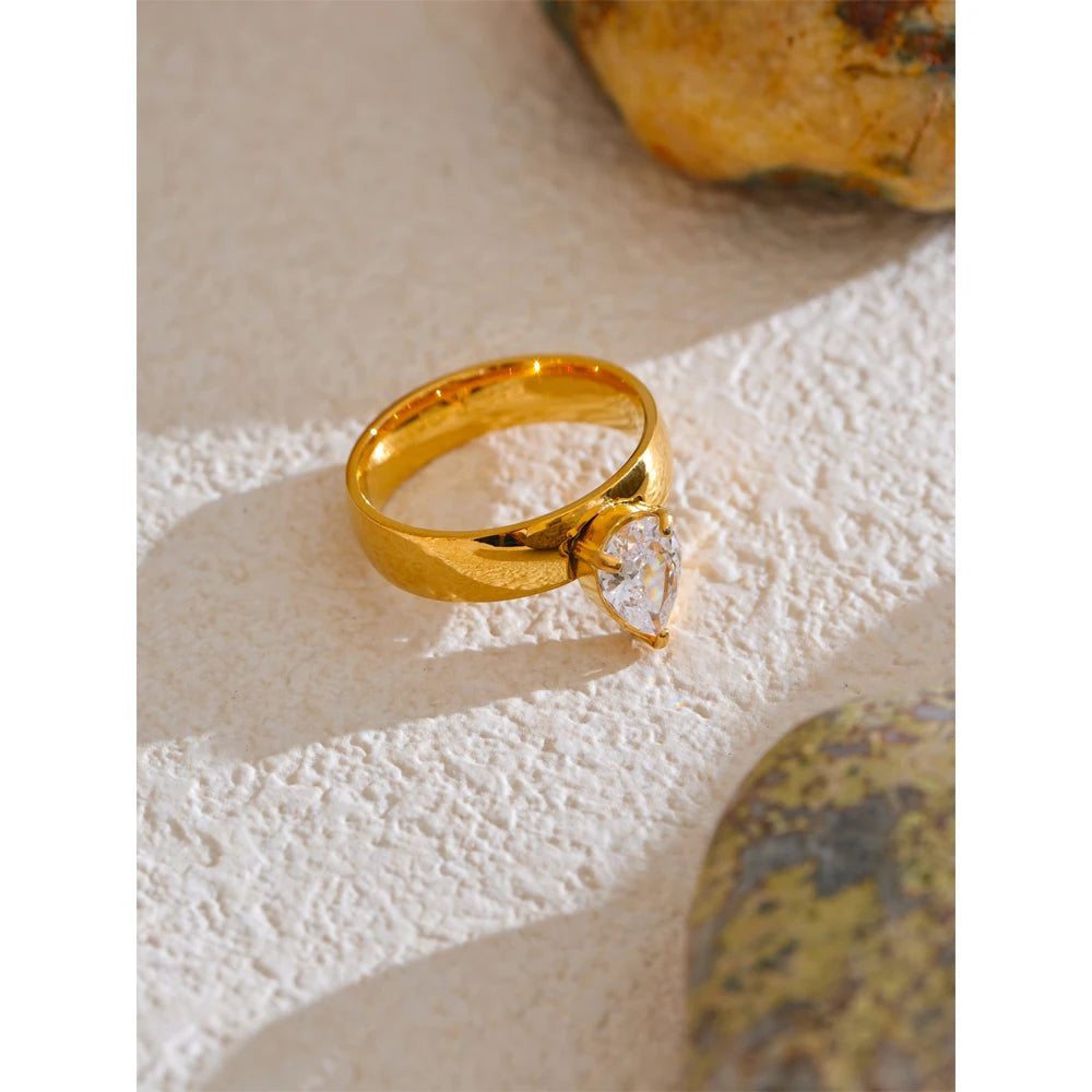 Isalene  Ring Celestine Pear Ring