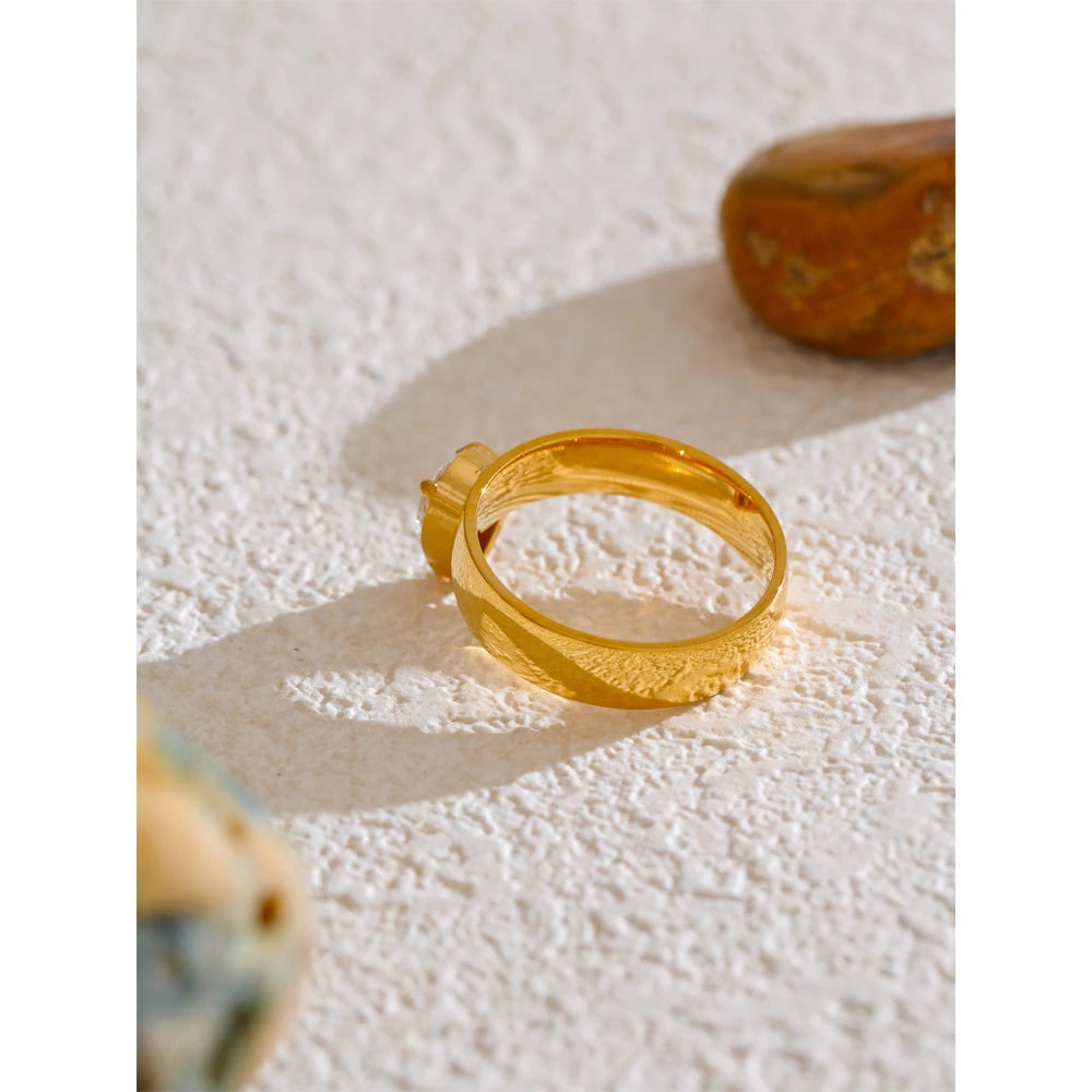 Isalene  Ring Celestine Pear Ring