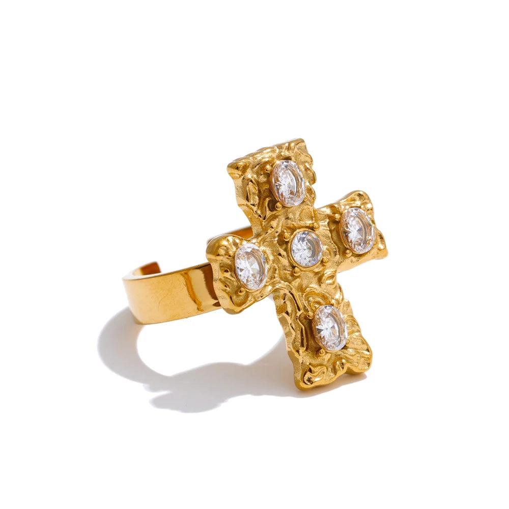 Isalene  Ring Crystal Seraphina Cross Ring