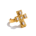 Isalene  Ring Crystal Seraphina Cross Ring