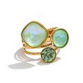 Isalene  Ring Fresh Green Celeste Crystal Orbit Ring