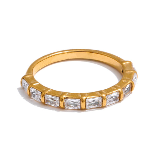 Isalene  Ring Gold / 6 Aurora Baguette Eternity Band