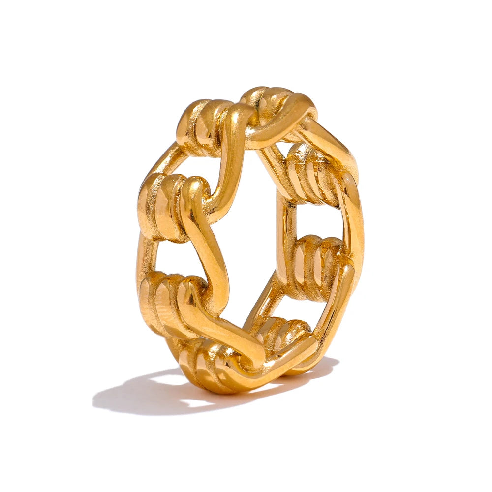 Isalene  Ring Gold / 6 Aurora Bold Link Ring