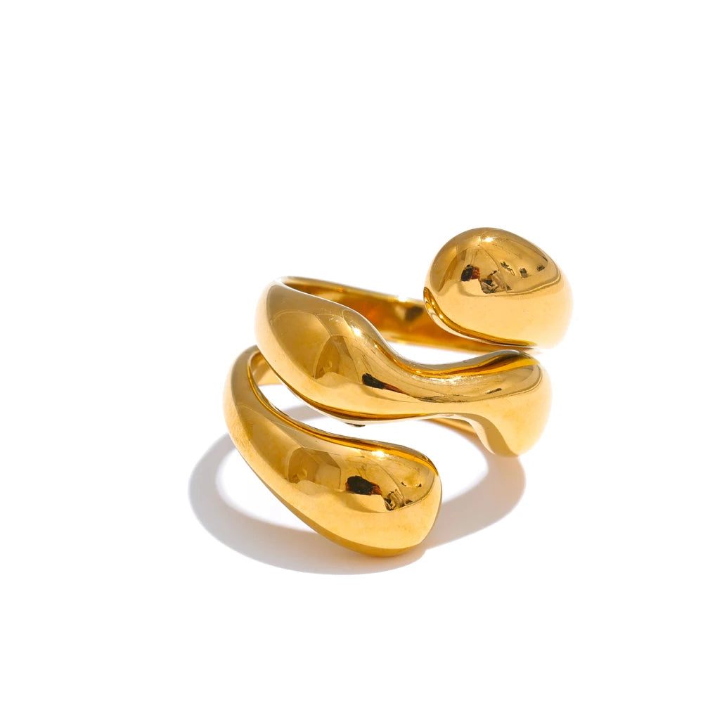 Isalene  Ring Gold / 6 Aurora Fluid Wrap Ring