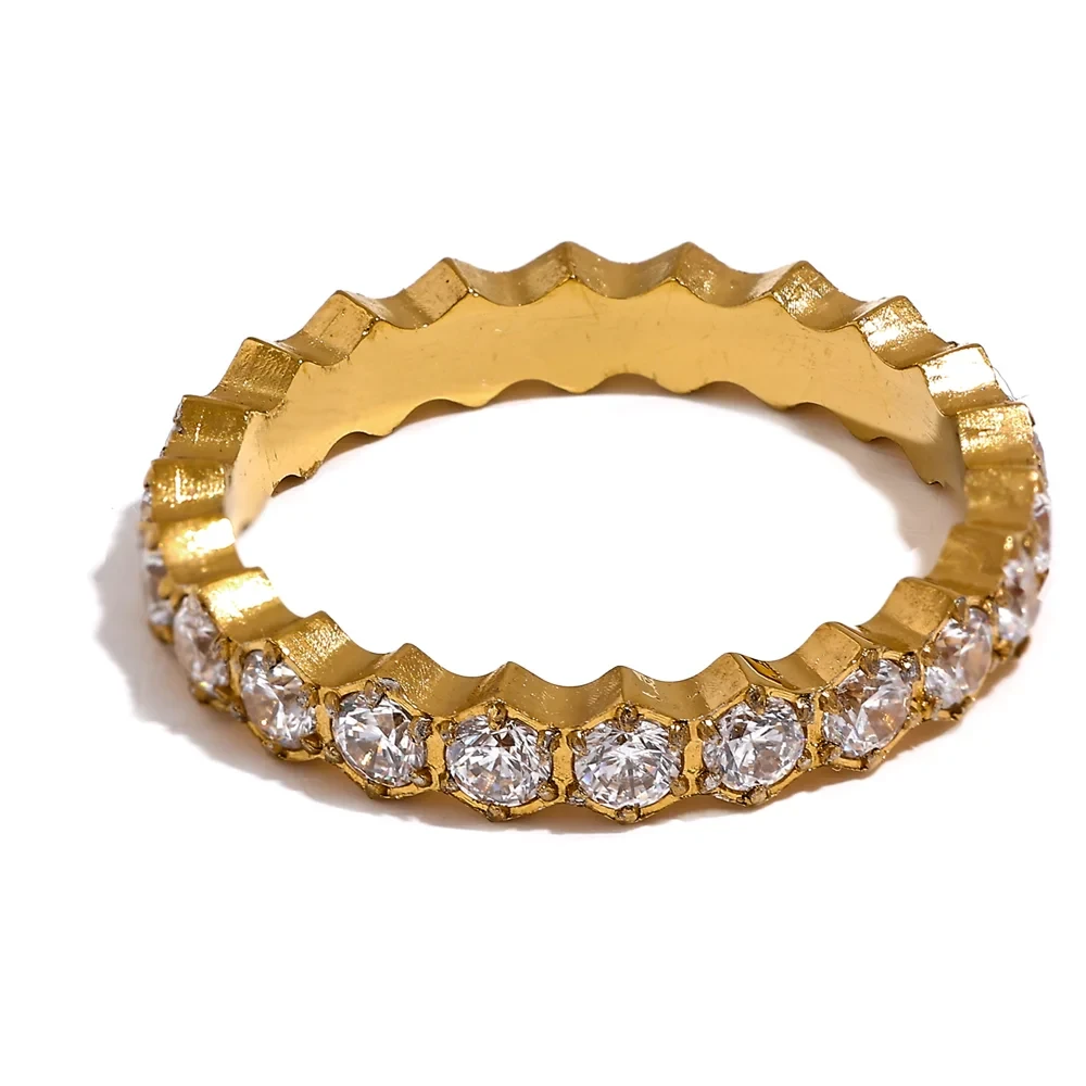Isalene  Ring Gold / 6 Aurora Scalloped Eternity Band