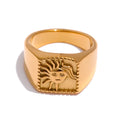 Isalene  Ring Gold / 6 Aurora Solar Signet Ring