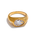 Isalene  Ring Gold / 6 Aurora Teardrop Signet Ring