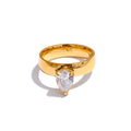 Isalene  Ring Gold / 6 Celestine Pear Ring