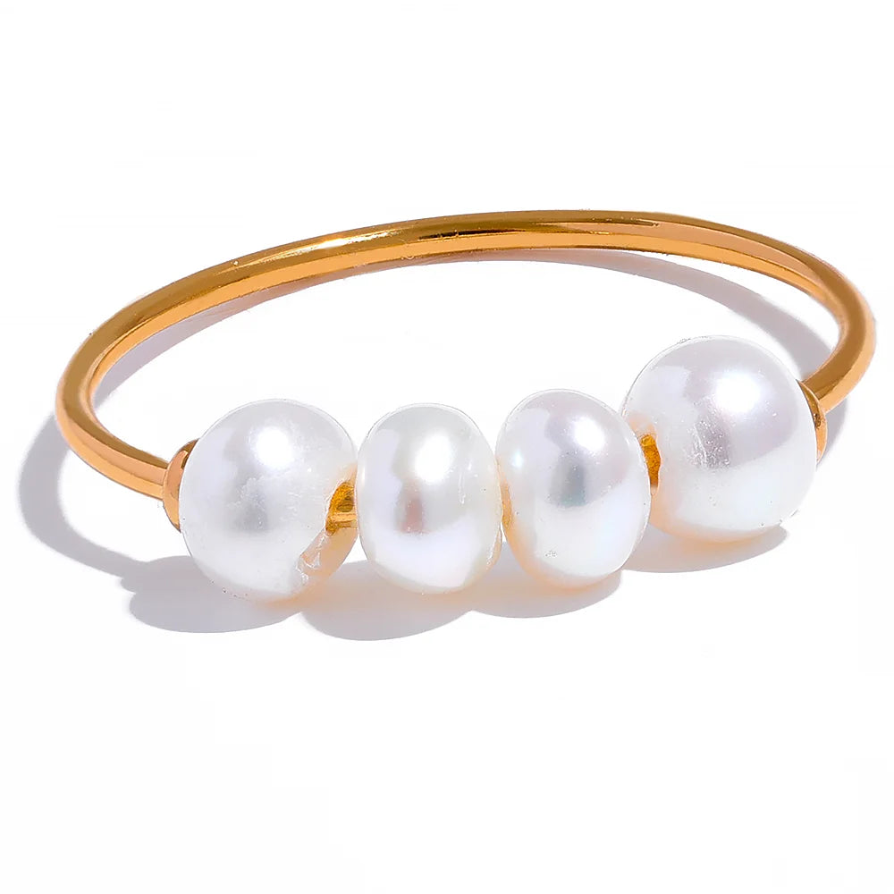Isalene  Ring Gold / 6 Isla Four-Pearl Band