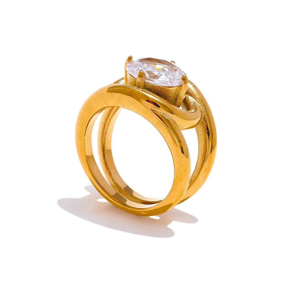 Isalene  Ring Gold / 6 Lustre Arc Ring