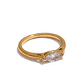 Isalene  Ring Gold / 6 Marquise Solitaire Ring