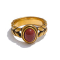 Isalene  Ring Gold / 6 Terra Gemstone Signet Ring