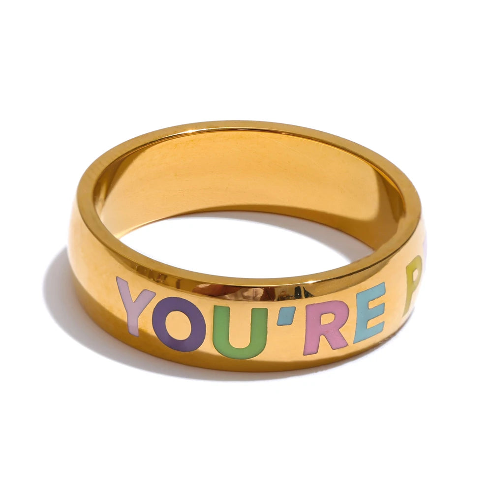 Isalene  Ring Gold / 6 You’re Perfect Enamel Band