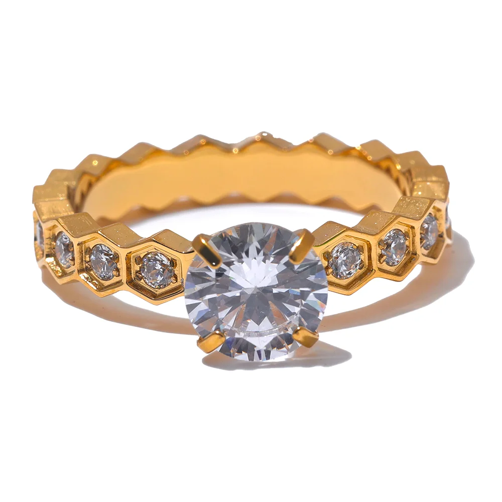 Isalene  Ring Gold / 6 Zélie Crystal Crown Ring