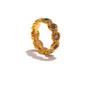 Isalene  Ring Gold / 7 Aurora Gemstone Band