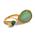 Isalene  Ring Gold / 7 Seraphine Greenstone Ring