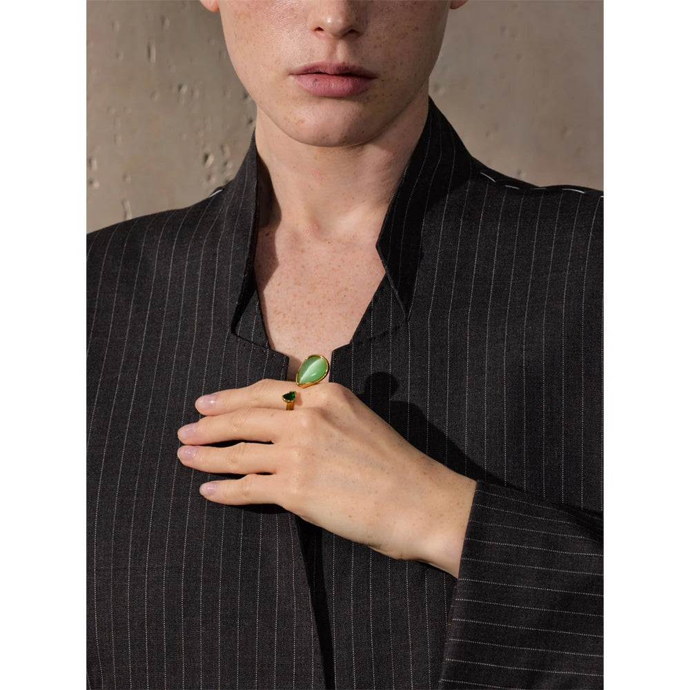 Isalene  Ring Gold / 7 Seraphine Greenstone Ring
