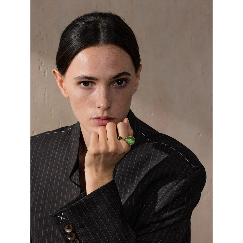 Isalene  Ring Gold / 7 Seraphine Greenstone Ring