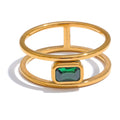 Isalene  Ring Gold / Emerald Green / 6 Verde Linea Ring