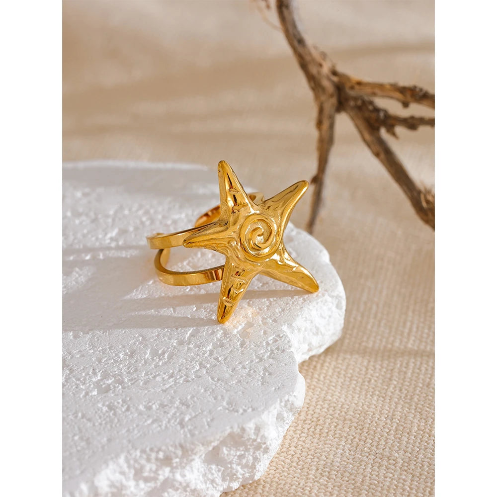 Isalene  Ring Gold Maris Starfish Ring