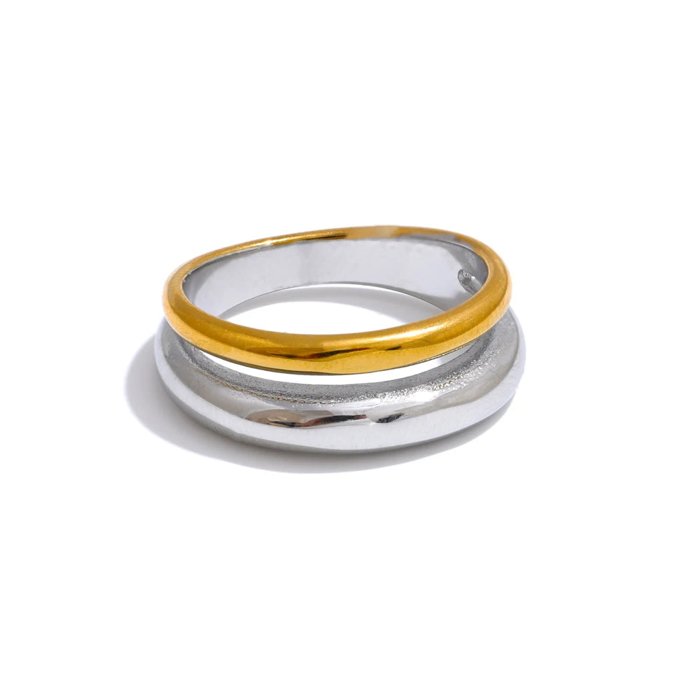 Isalene  Ring Gold & Silver (Two-Tone) / 6 Harmony Duo Band Ring