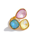 Isalene  Ring Multicolor Crystal Aurora Crystal Trio Ring