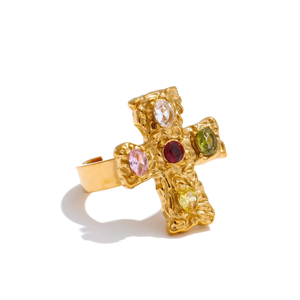 Isalene  Ring Multicolor Seraphina Cross Ring