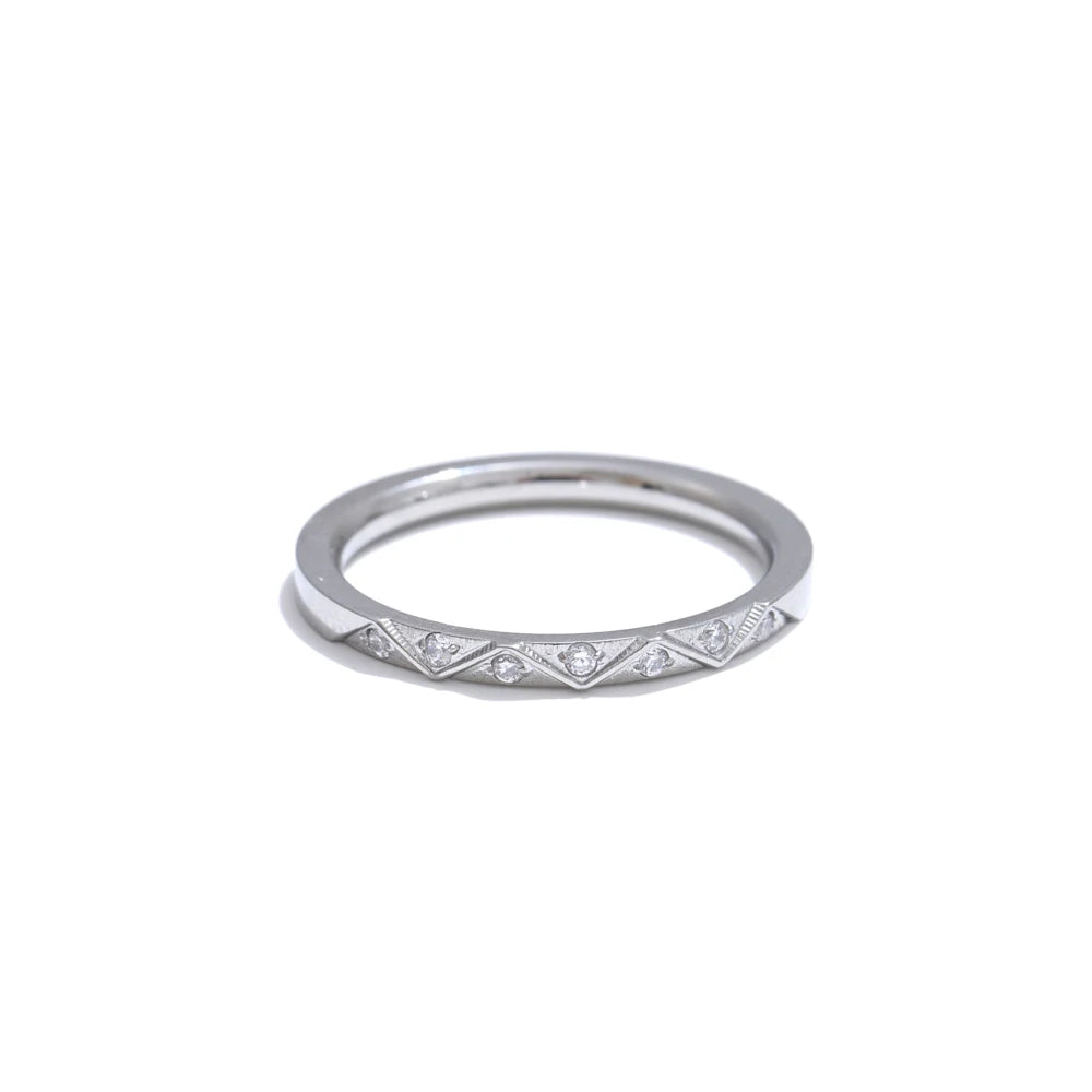 Isalene  Ring Silver / 6 Celestine Band Ring