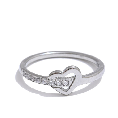 Isalene  Ring Silver / 6 Heart Sparkle Ring