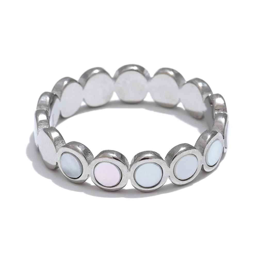 Isalene  Ring Silver / 6 Luma Opal Band