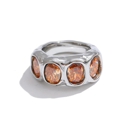 Isalene  Ring Silver / 6 Paloma Cubic Zirconia Ring
