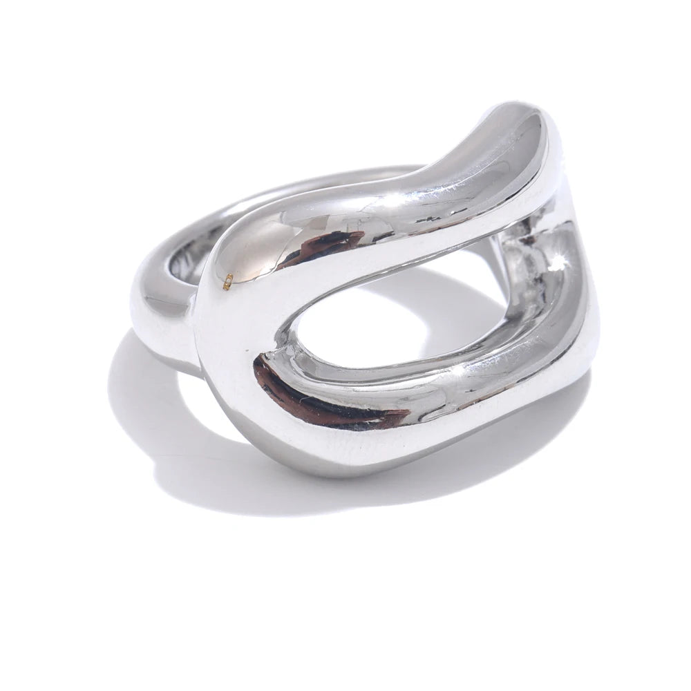 Isalene  Ring Silver / 6 Sculptura Open Form Ring